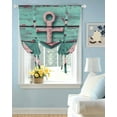 thumbnail image 2 of Pink Anchor Tie Up Curtains for Window, Thermal Insulated Balloon Shade Adjustable Rod Pocket Curtains Valance Panels for Kitchen Bathroom Cafe 42 x 45 Nautical Vintage Rustic Turquoise Wooden, 2 of 6