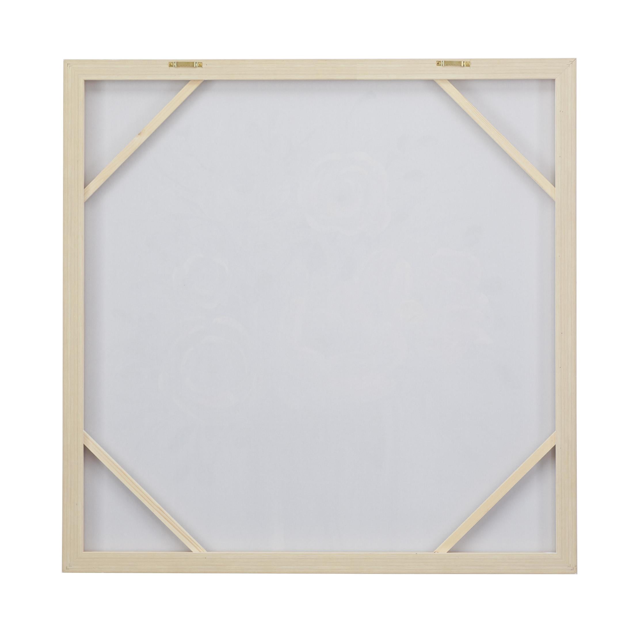 40" x 40" Bouquet Floral Framed Wall Art with Tan Frame, by DecMode