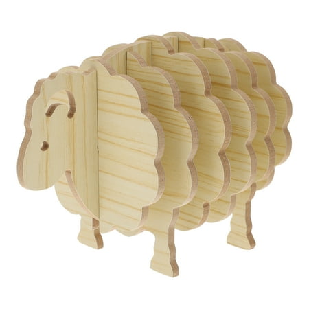 

1 Set Wooden Coasters Creative Lamb Shaped Placemats Wood Craft Placemats