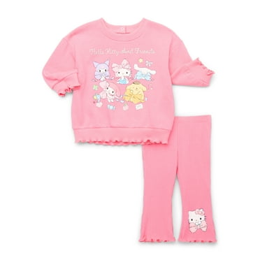 Hello Kitty and Friends Baby Girls Graphic Sweatshirt and Flared Leggings Set, 2-Piece, Sizes 0M-24M