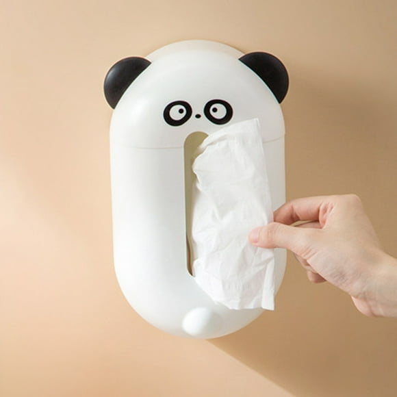 Incredible Savings,Other,Pandas Tissue Box | Seamless Wall-Mounted Plastic Tissue Storage Box | Waterproof & Magnetic Design for Bathroom or Kitchen, | Plastic, White-249 MIANHT