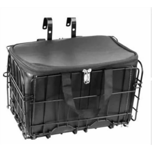 HONMEET Folding Front and Rear Bike Basket with Detachable Liner Bag - Pet Carrier and Grocery Storage Rack for Cycling