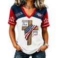 thumbnail image 5 of Womens Summer Tops Usa Graphic Tee Casual Tops Womens Patriotic Tops Red White and Blue Shirts for Women Patriotic Womens Clothing Cotton T Shirts Women Fourth of July Shirts for Women, 5 of 5