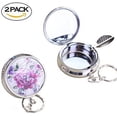 thumbnail image 3 of 2pc Portable Pocket Ashtray/Vehicle Cigarette Ashtray, STONCEL Mini Stainless Steel Ashtray with Key Chain and Cigarette Snuffer, Modern Ash Holder for Outdoor Use (Colored Pattern), 3 of 7