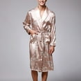 thumbnail image 6 of Holiday Clearance! ZVNAΖH Men's Silk Feeling Bathrobes Long Sleeve Satin Kimono Robe Sleepwear Printed Bathrobes, 6 of 8