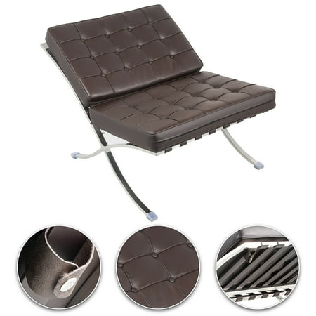 VEVOR Barcelona Style Lounge Chair PU Leather Leisure Chaise Lounge Chair