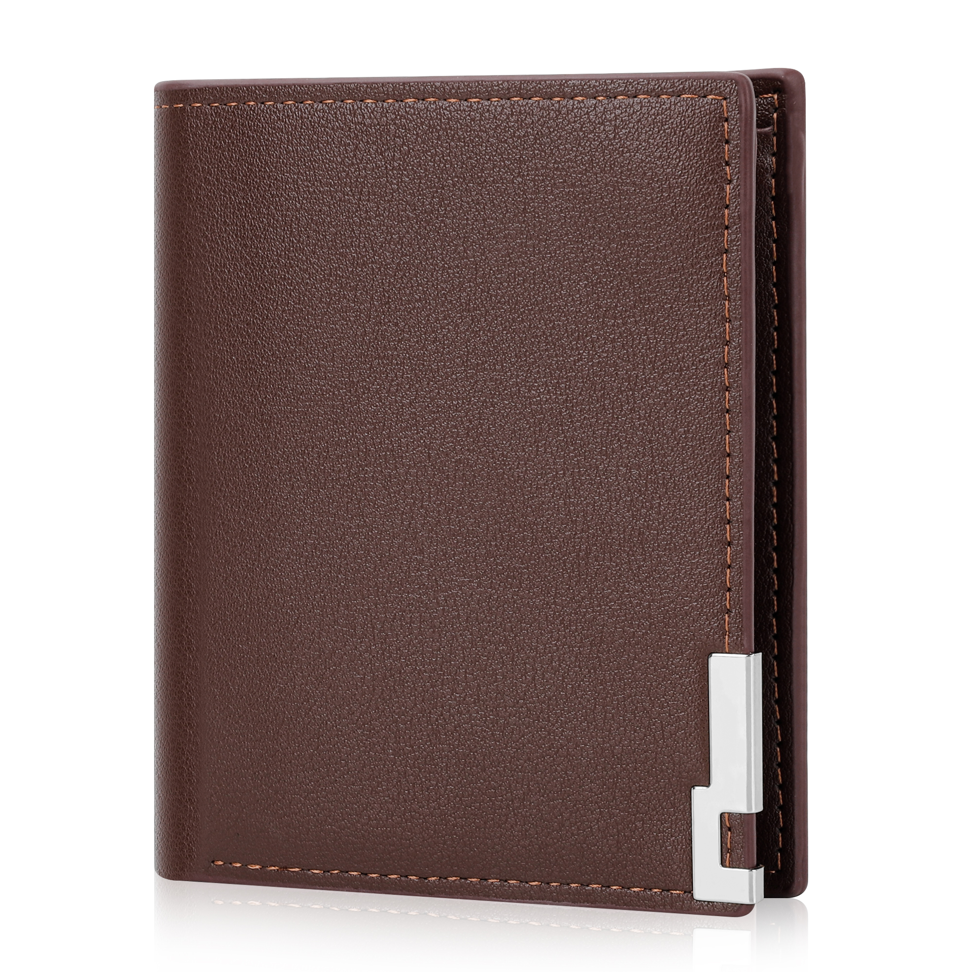 Cshidworld Men's Full Grain Leather Bifold Wallet with RFID Blocking, Brown photo 3