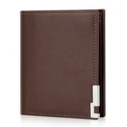 Cshidworld Mens Full Grain Leather Wallet – Mens Ultra-Slim RFID Blocking Card Holder – Mens Bifold Wallet – Compact and Durable – 7 Card Slots and 1 ID Window (Coffee)