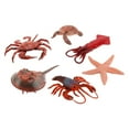 thumbnail image 2 of Sea Life Animal Models Playset Juguetes educativos Adornos de juguetes cognitivos de año de acción de simulación para Bebés 6 piezas rojo Hugo  Vida marina simulada, 2 of 10