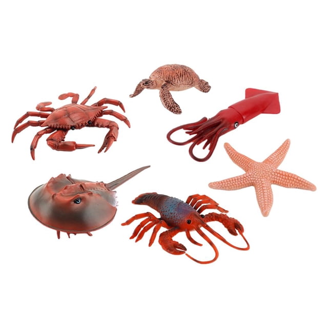 Figuras de acción Juguetes de aprendizaje Adornos Figuras de de juguete para niñas 6 piezas rojo Zulema Vida marina simulada