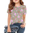 thumbnail image 2 of TIEVOSA T-Shirts d'Été pour Filles à Manches Courtes, T-Shirts Décontractés avec Jolis Imprimés d'Animaux Marins, Chandails à Col Rond pour Usage Quotidien, École, Jeux Extérieurs pour 10-11 Ans (Vert), 2 of 4