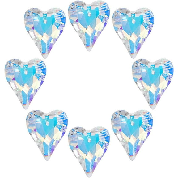 1 Box 12Pcs Glass Prism Heart Suncatcher Hanging AB Color 1 x 0.85 Inch Faceted Rainbow Maker Sun Catcher Small Pendants Charms for Garden Home Window Wedding Christmas DIY Decoration