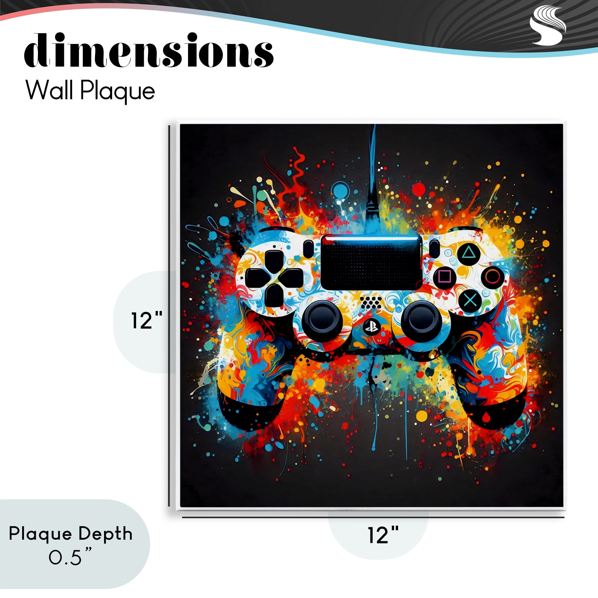 Stupell Industries Colorful Controller Swirl Wall Plaque Art, design by Creative Studio