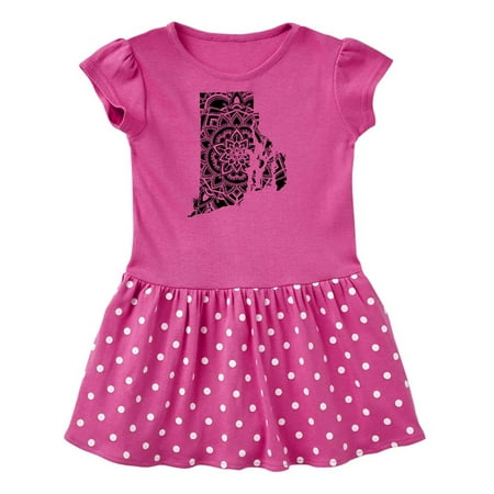 

Inktastic Rhode Island Silhouette Mandala Gift Toddler Girl Dress