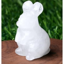 Holzlrgus Bunny Decor Crystals Rabbit Statue Pocket Polished Natural Gemstone Crystals Tiny Figurines for Office Room Desk Decoration Easter Ornament 1.5’’ Gifts Mom Grandma 1PC