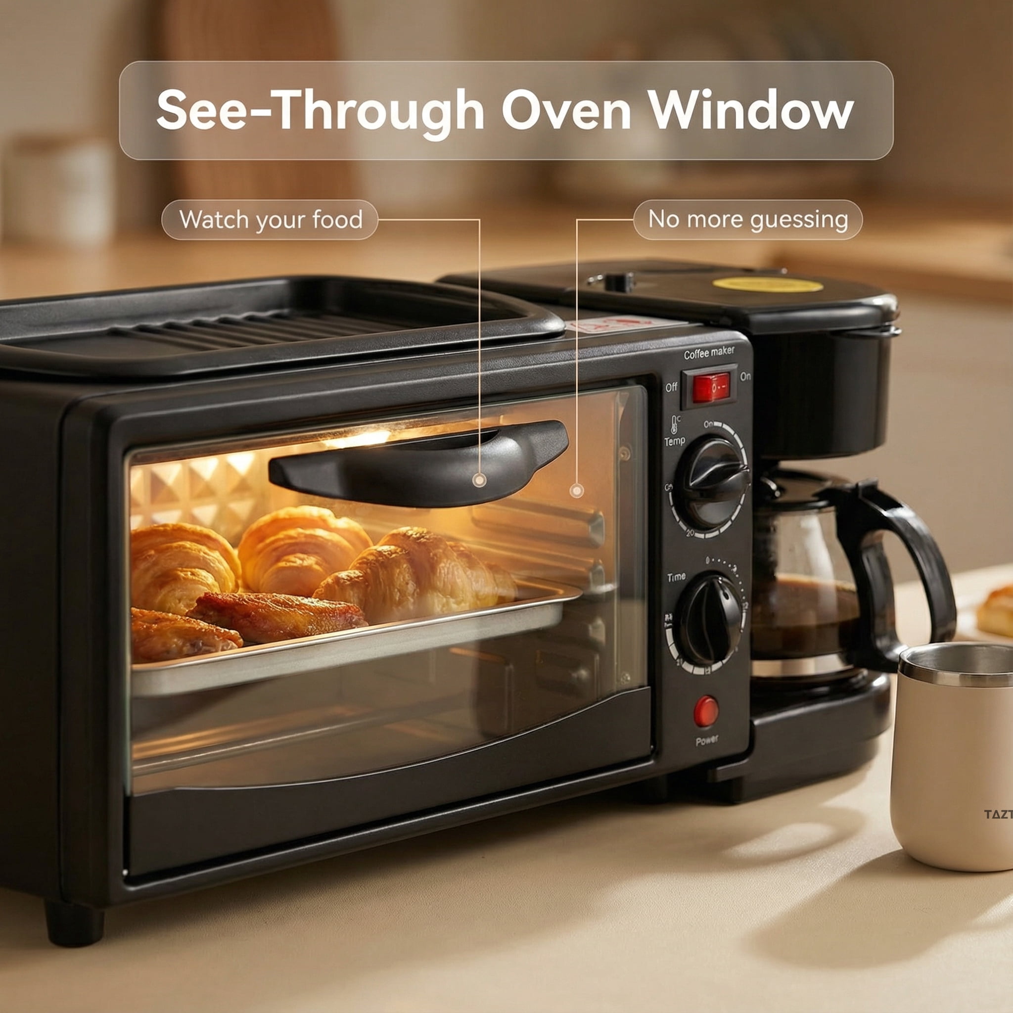 TAZTIR Tabletop Oven Black Commercial
