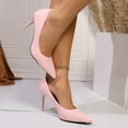 thumbnail image 6 of Miluxas Womens Elegant Stiletto Heels Wedding Pointed Toe Court Shoes Pink 9.5(43), 6 of 8