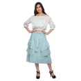 thumbnail image 2 of Moomaya Ruffle Style Skirts For Women Casual Solid Cotton Summer Wear Clothing, 2 of 6