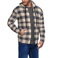 thumbnail image 3 of Zip Up Hoodies for Men - Blue Brown Twill Stripe Plaid Long Sleeve Comfrt Men'S Fashion Hoodies & Sweatshirts, Jackets for Men Hoodies Pullover Clothing Clothes with Pouch, 3 of 5