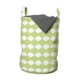 thumbnail image 1 of Oriental Laundry Bag, Style Symmetric Pattern with Eastern Ornamental Illustration, Hamper Basket with Handles Drawstring Closure for Laundromats, 13" x 19", Pale Green White, by Ambesonne, 1 of 4