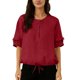 thumbnail image 1 of Camisetas de Manga Larga de Verano para las Mujeres Color Sólido Cuello Redondo Regular, Camisetas de Manga Corta de Verano para las Mujeres, 1 of 7