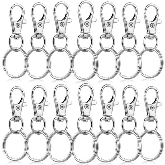 ROSENICE Swivel Keychain Clips with Rings for Keychains Craft Projects Made of Zinc Alloy Silver Color 60 Pieces