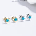 thumbnail image 5 of 20g Sterling Silver Sunflower Stud Earrings for Women Turquoise Sun Tragus Cartilage Earrings Piercing Studs Screw Back Minimalist Jewelry Hypoallergenic, 5 of 5