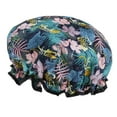 thumbnail image 4 of Gorro de Ducha de Doble Capa Zulema Baño Flor Impreso Protección Cabello Adulto, 4 of 8