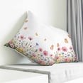 thumbnail image 4 of Throw Pillow Covers 16x16 Inch, Wild Flowers Decorative Pillow Cases for Couch Sofa Bed, Spring Butterfly Watercolor Country Floral Cotton Linen Square Home Decor Pillowcases with Hidden Zipper, 4 of 7