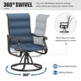 thumbnail image 3 of Techmilly Patio Swivel Chairs Set of 4, Outdoor Dining Chairs High Back Padded All Weather Breathable Textilene Outdoor Swivel Chairs with Metal Rocking Frame for Lawn Garden Backyard Deck, Navy Blue, 3 of 7