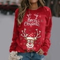 thumbnail image 2 of Sweat-shirt de Noël Femmes Imprimé Mode Pull Vacances Noël Outwear Fermeture à Manches Longues Cardigan Col Rond Chaud Pull Veste de Longueur Moyenne, 2 of 6