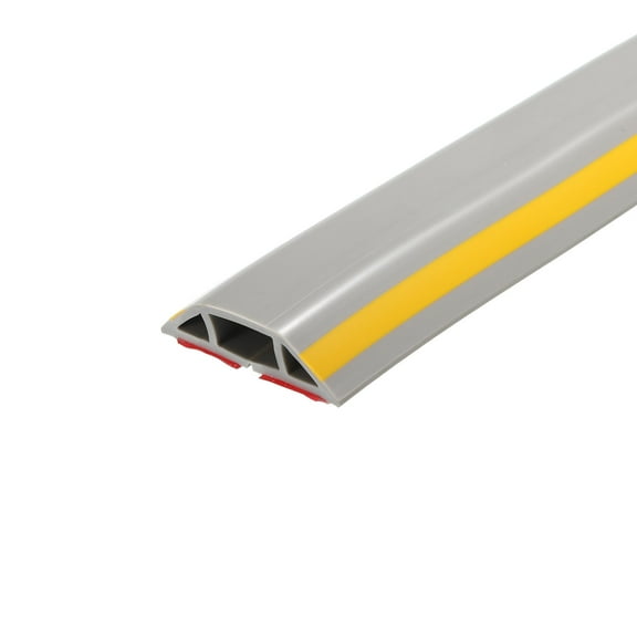 Floor Cord Cover Cable Protectors 0.55" W x 0.28" H 3.3ft Yellow Grey Self Adhesive Cable Management for Home Office