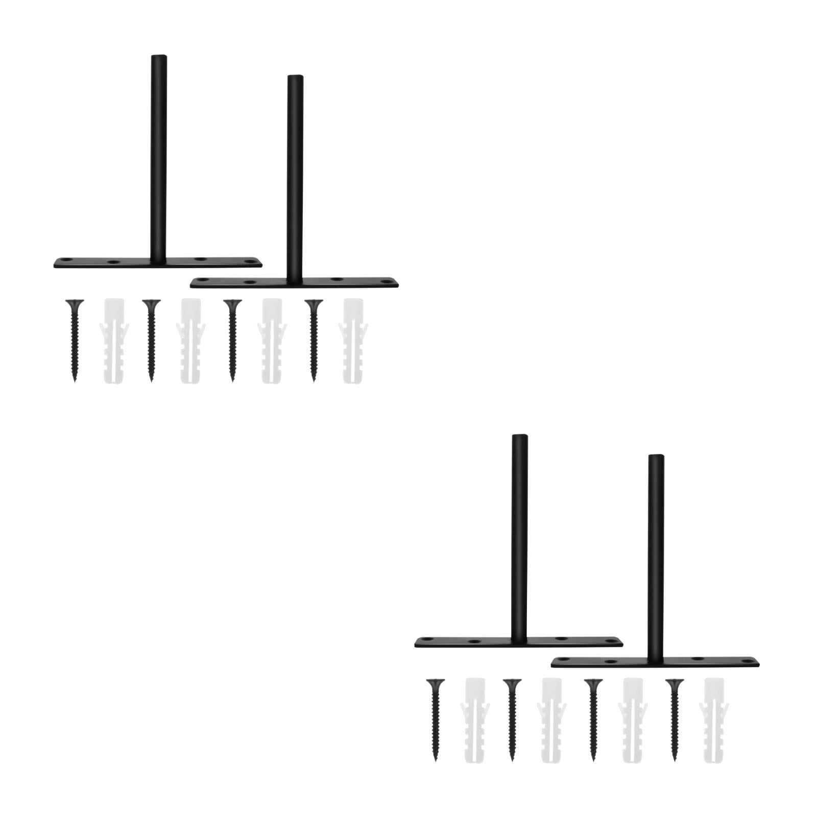 YSNOOWE 4Sets Heavy Duty Wall Mounted Shelf Support Black