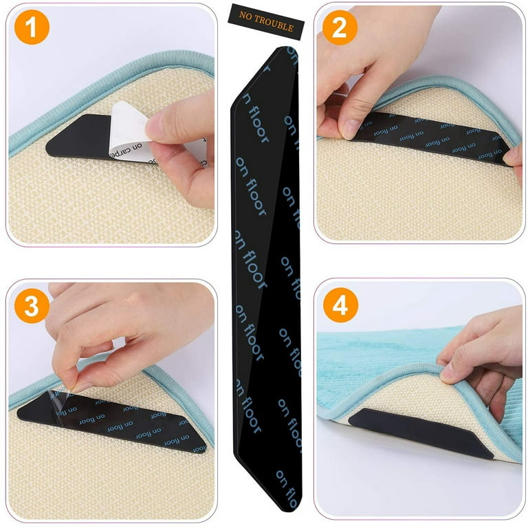 Non Slip Rug Carpet Grip Mat Anti Skid Slip Grippers Underlay Washable  Reusable