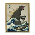 thumbnail image 5 of Stupell Industries Godzilla in the Waves Eastern Poster Style Illustration Metallic Gold Framed Floating Canvas Wall Art, 16x20, by Michael Buxton, 5 of 5