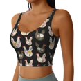 thumbnail image 2 of Hirioo Flowe Rooster for Women's Sports Vest with Full-Print Design, Stretchy Fabric and Removable Pads-Large, 2 of 8