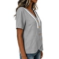 thumbnail image 6 of Msgweeeg Short Sleeve Tops for Women Summer Clothes V Neck Lace Regular Fit Fashion Holiday Women Blouses, 6 of 7