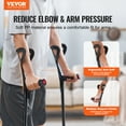 thumbnail image 2 of VEVOR Forearm Crutches 10-Level Height Adjustable Walking Crutches 1 Pair 350LBS, 2 of 9