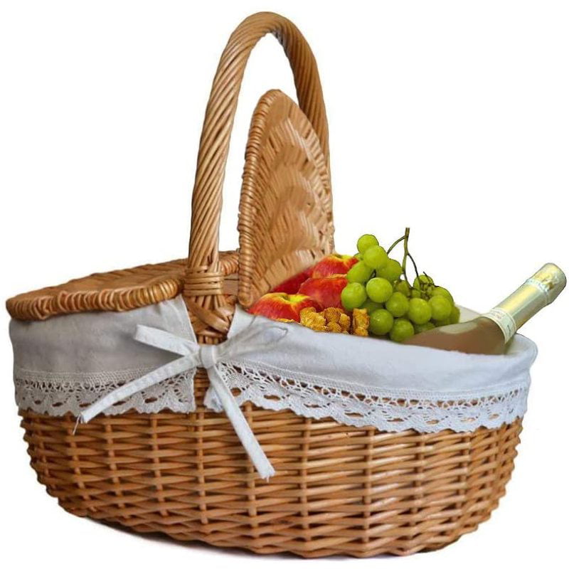 Handmade Wicker Basket With Lid And, Storage Basket With Lid Canada