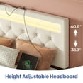 thumbnail image 5 of Greenstell Twin Bed Frame with 4 Drawers, Upholstered Platform Bed with LED Adjustable Storage headboard & Charging Station, Black, 5 of 7