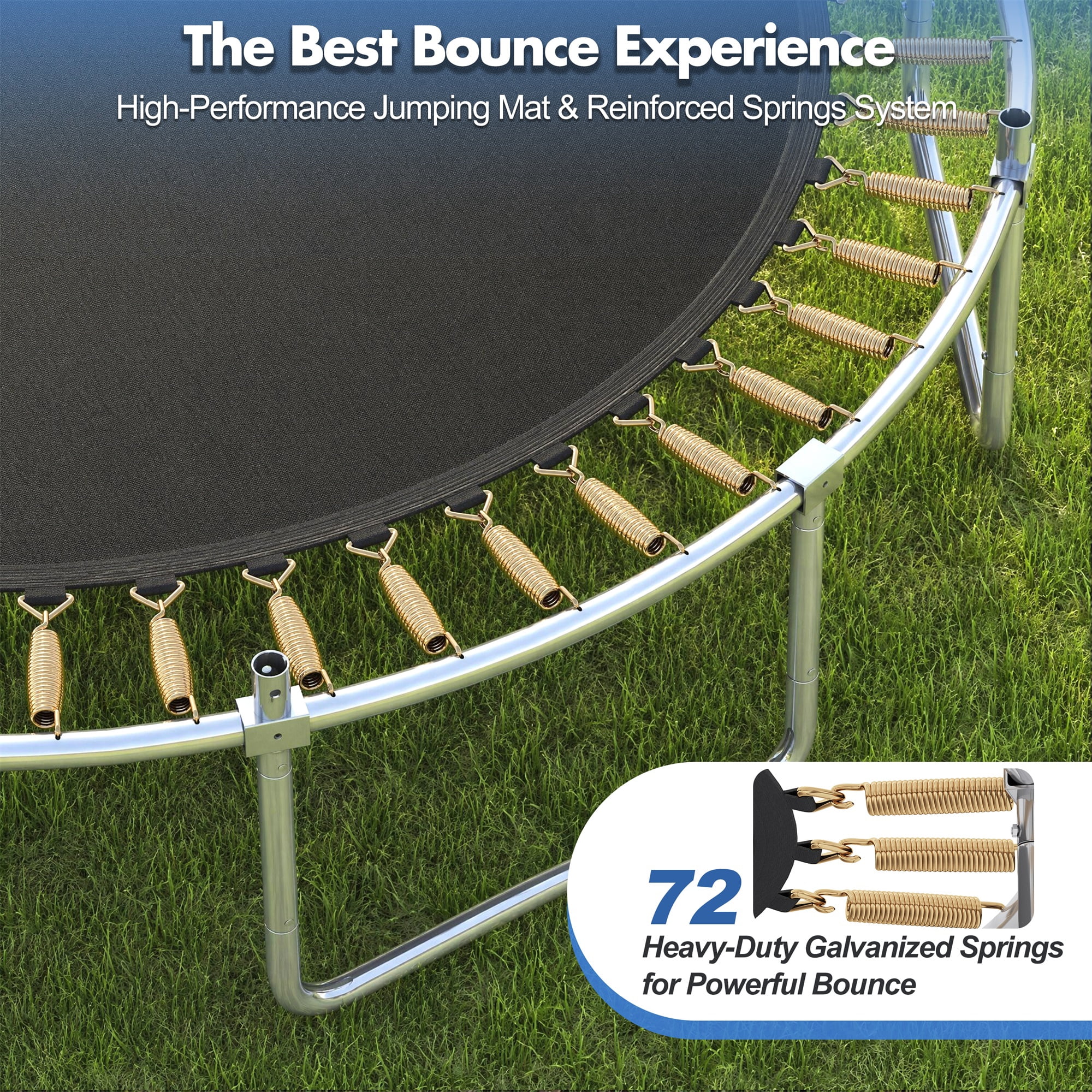 Alvantor 14Ft Trampoline for Kids, Recreational Trampoline with Enclosure Net and Ladder Blue