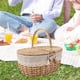 thumbnail image 3 of Cesta de mimbre para picnic, cesta tejida de mimbre con tapa y asa, práctica cesta de almacenamiento de mimbre para parque al aire libre, pan para Pequeño, 3 of 8