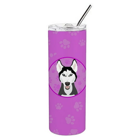 

Caroline s Treasures WDK1337TBL20 Siberian Husky Black and White Design3 Stainless Steel 20 oz Skinny Tumbler Pink 20