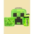thumbnail image 2 of Creeper Face Green Lunch Bag Set (Lunch Bag, Water Bottle, Snack Pot), 2 of 8