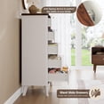 thumbnail image 6 of Fluted Dresser for Bedroom with 5 Deep Drawers 47in Tall Chest of Drawers with Faux Marble Top Curved Profile Design Modern Wooden Dresser for Living Room Kids Room Hallway-White with Walnut Top, 6 of 7
