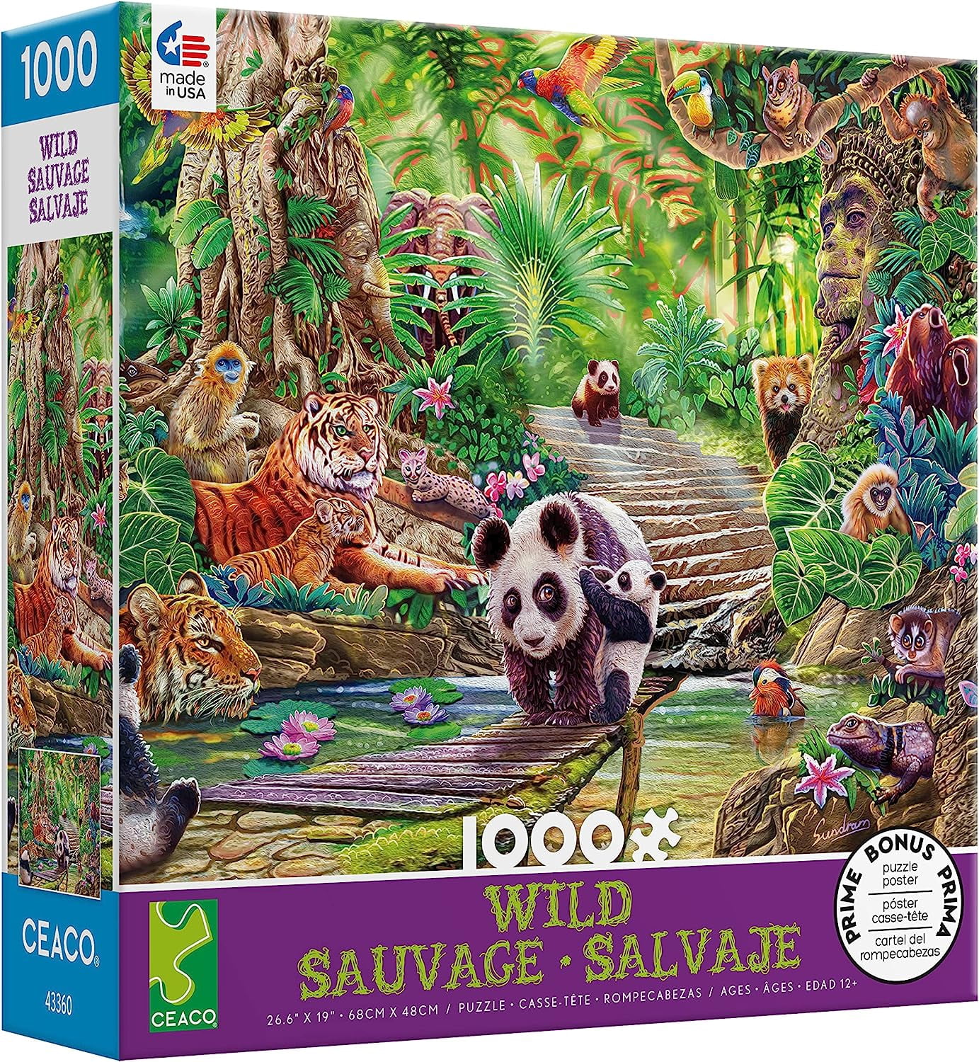 Ceaco Wild Series 4 - Asian Wildlife in Jungle (750 Pieces) New