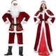 thumbnail image 5 of Conjunto navideño de pareja de Papá Noel rojo Vestido navideño para mujer con capucha Capa Camiseta navideña para hombre Pantalón Sombrero Barba Varias piezas, 5 of 5