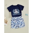 thumbnail image 5 of BemeyourBBs Boys Mother's Day Outfit Father's Day Letter Print Jumpsuit and Shorts, 5 of 9