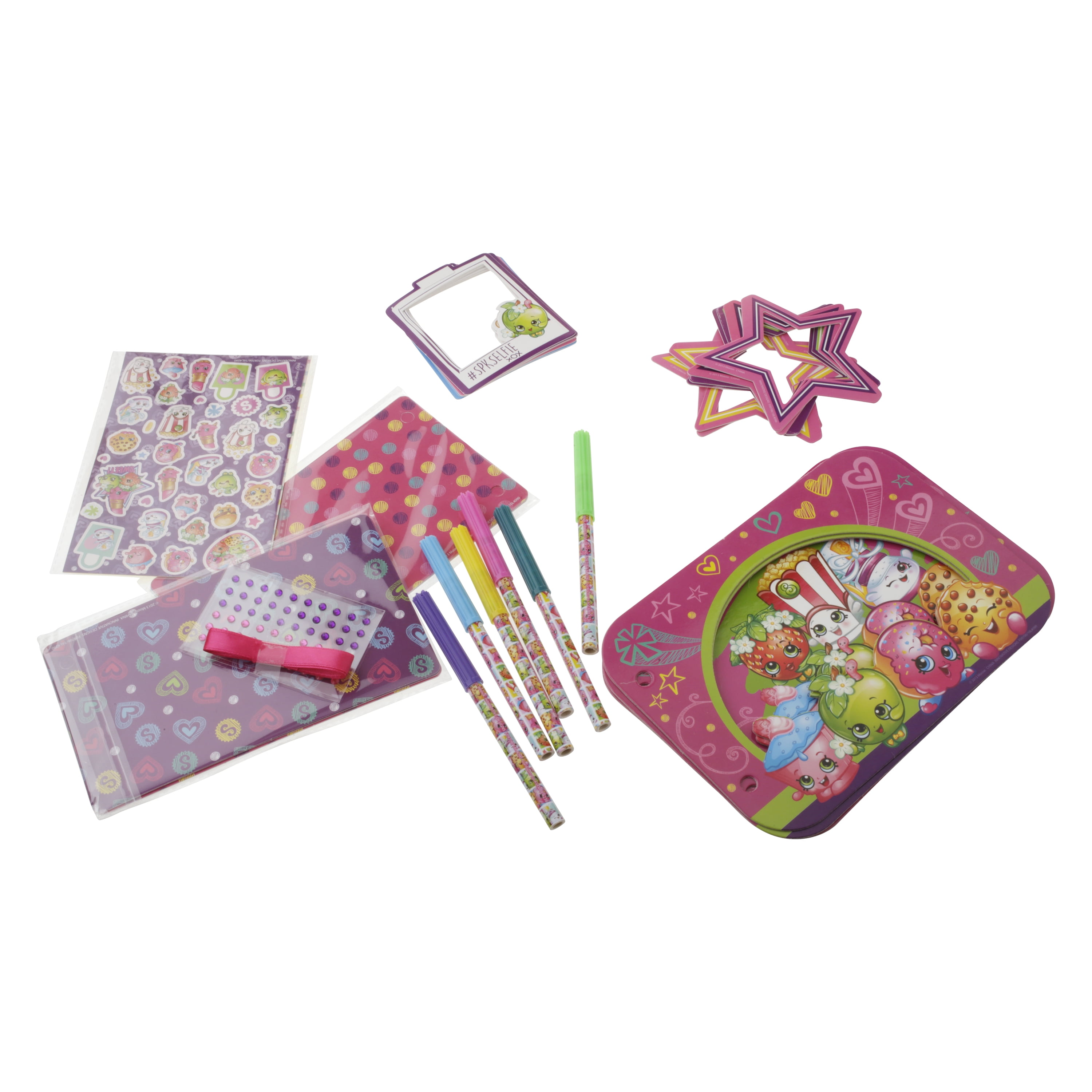 Shopkins Scrapbook Craft Set With Stickers Markers Ribbons Gems