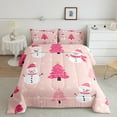 YST Cartoon Snowman Comforter Set King,Girls Christmas Bedding Set for